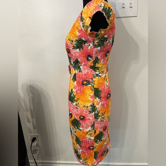 Laundry by Shelli Segal Orange Pink Floral Cap Sleeve Cocktail‎ Dress Sz 2 - Picture 2 of 12